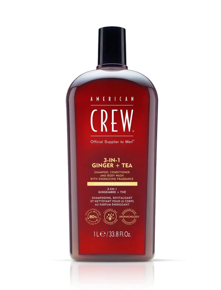 AMERICAN CREW 3 IN 1 GINGER + TEA with Energizing Fragrance 1000ML - American Crew