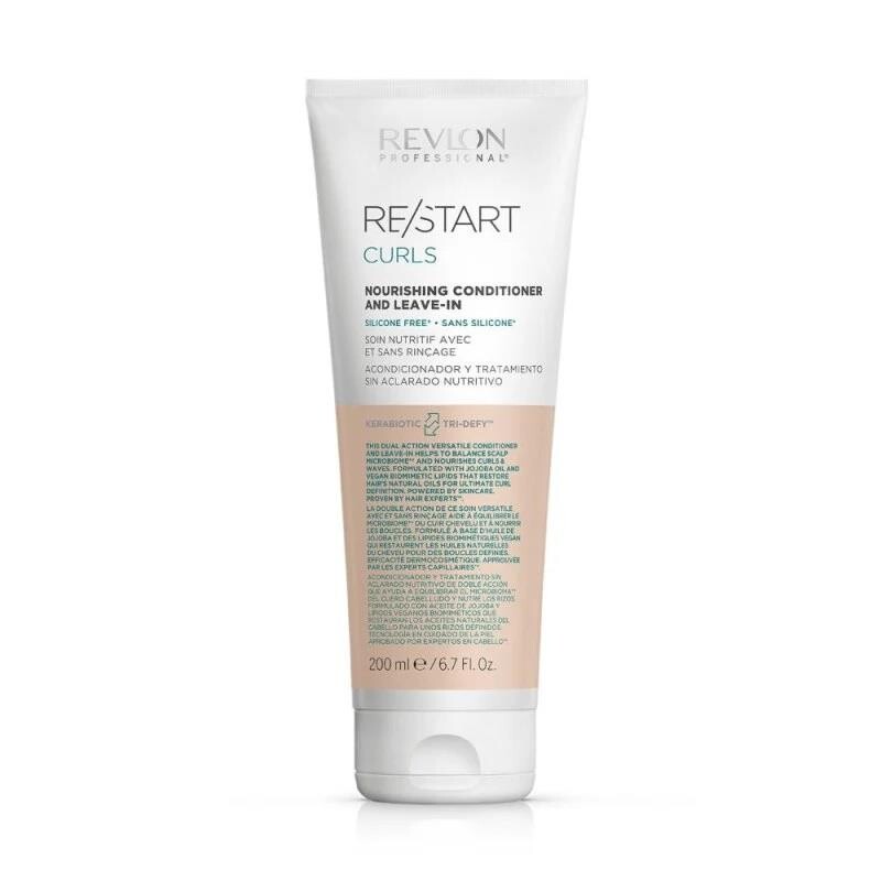 RESTART CURLS NOURISHING CONDITIONER and LEAVE-IN 200ml Sulfate & Silicone Free - Revlon Professional