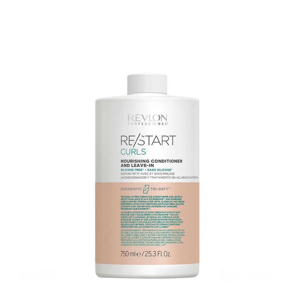 RESTART CURLS NOURISHING CONDITIONER and LEAVE-IN 750ml Sulfate & Silicone Free - Revlon Professional